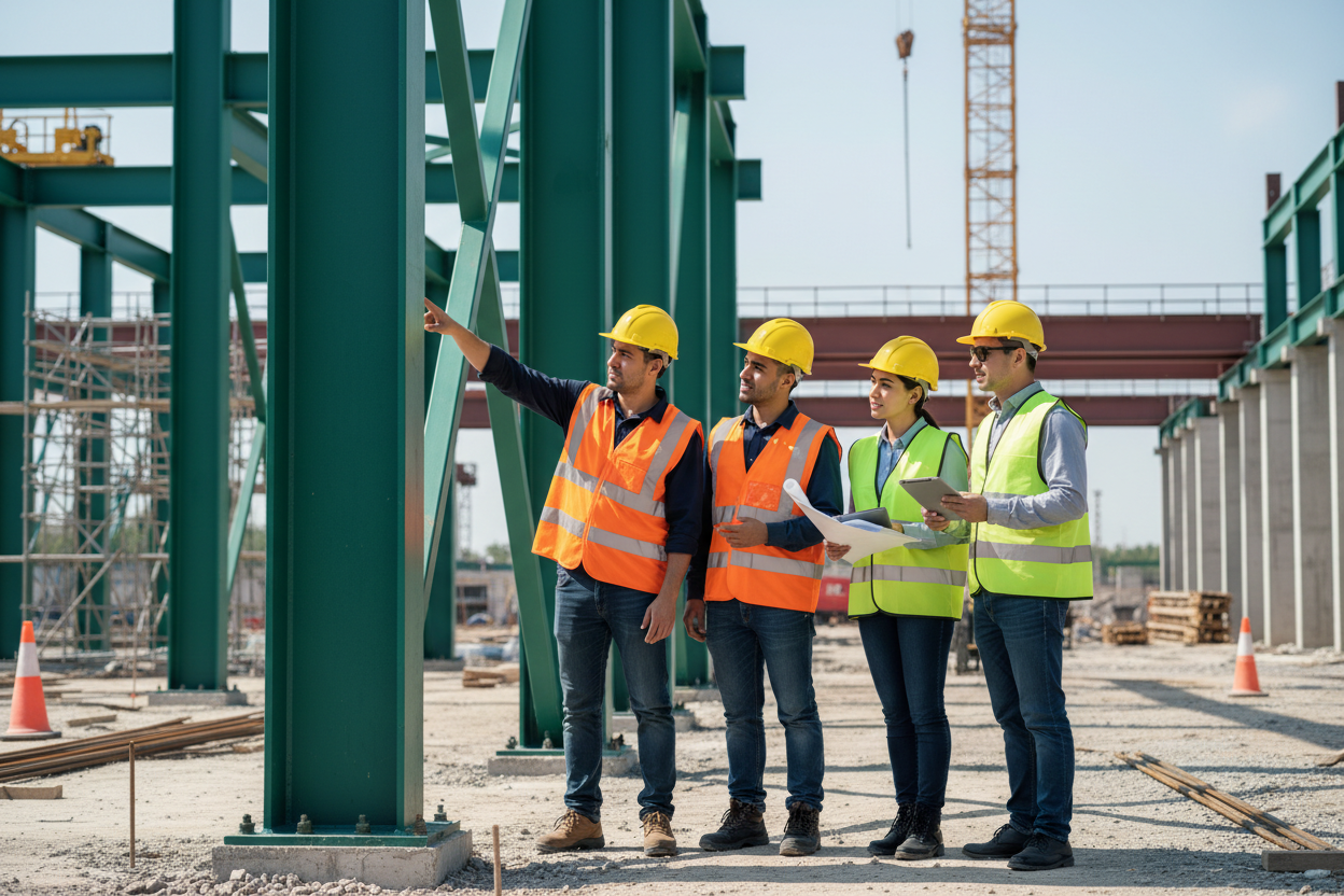 Специалисты City Construction на строительной площадке
